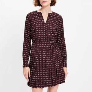 LOFT Bow Pleated Mini Dress Size 14P